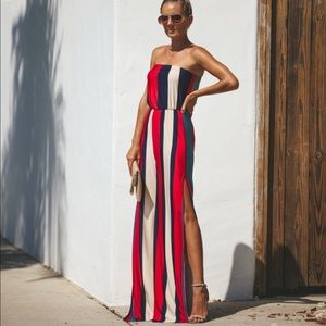 NEW Strapless Striped Jumpsuit